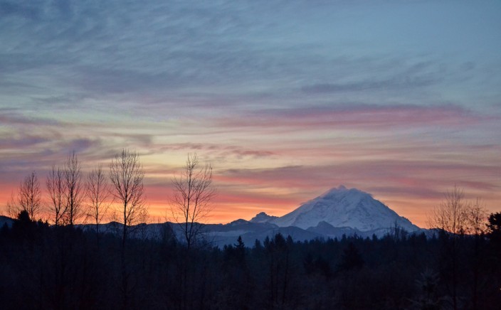 Mt. Rainier at sunrise, from Black Diamond, WA